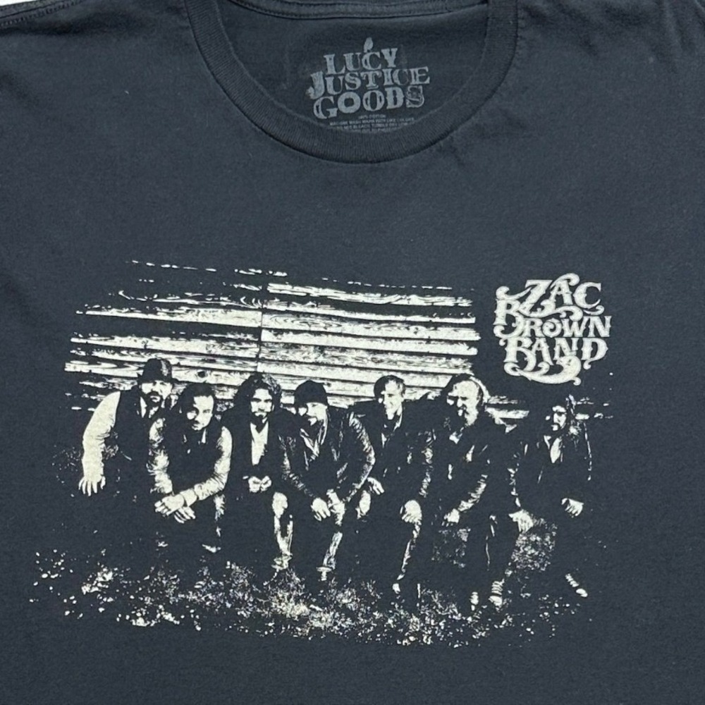Zac Brown Band Graphic T-Shirt Black Short Sleeve Cotton Lucy Justice Goods